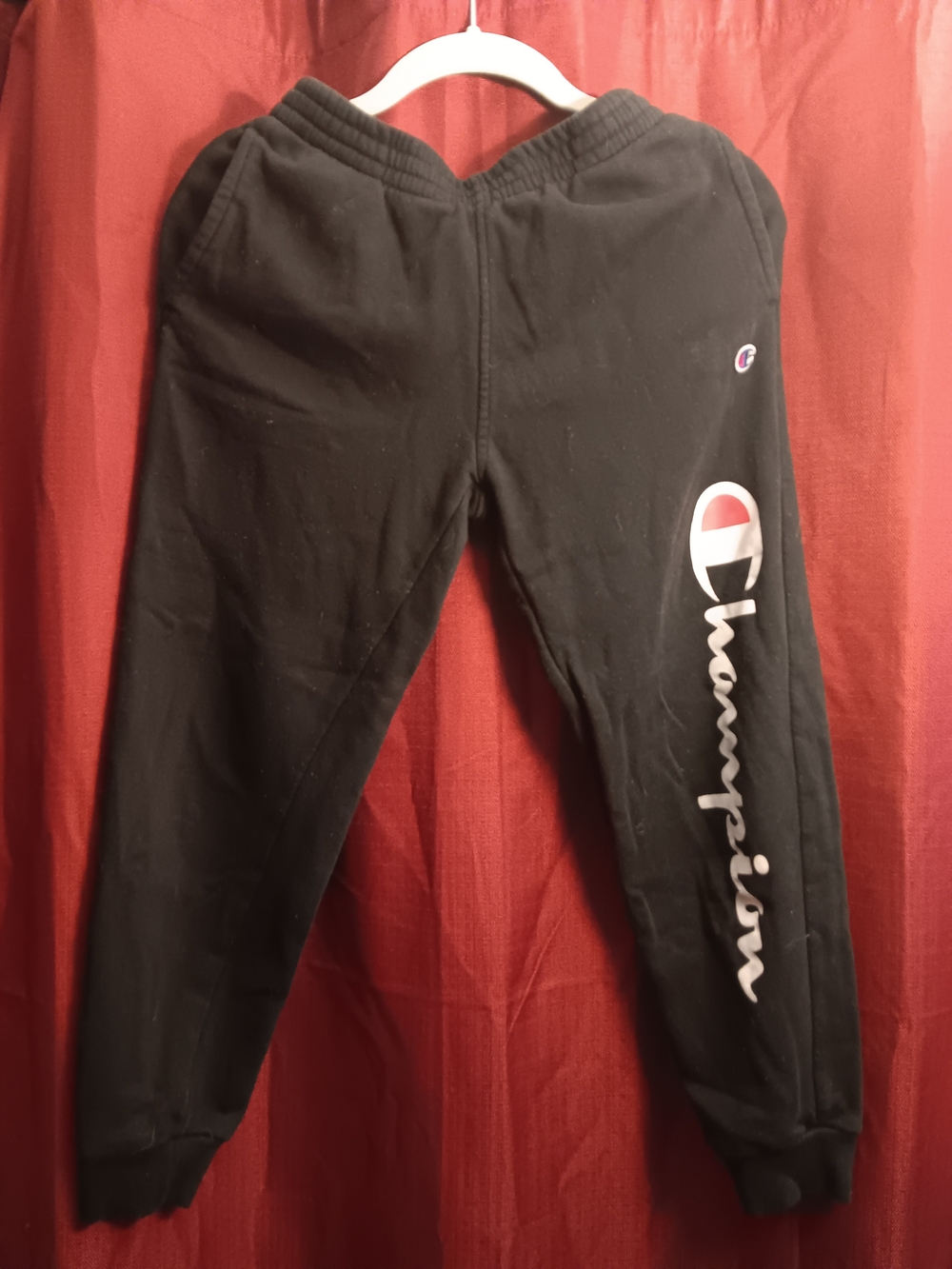 Champion Black Jogger Sweatpants with White Logo